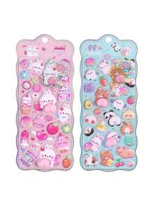 2/1pc Cute 3D Stickers, Diamond Bubble Stickers, Handmade Sticker Art, Luggage Decor, Handcraft Toy, Gift, Random Color & Style - Pink - View 9