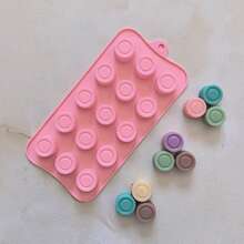 Khuôn silicon hình trụ hoa 15 ngăn đựng sô cô la, kẹo 3D, thạch, bánh quy, khay làm đá, dụng cụ trang trí bánh - Màu Hồng baby - Xem 2