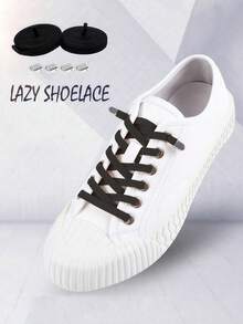 QKC 6mm Wide No Tie Shoelaces With Button Closure, Elastic Quick Lock Laces, One-Key Tightening, Lightweight And Easy To Install, Suitable For Sneakers, Boots, For Men And Women, Athletic Shoes, Casual Shoes, Smooth Texture, Structure, Busy Professionals, Slip-On Shoes, Fashionable Design, High-Quality Materials, Active Lifestyle