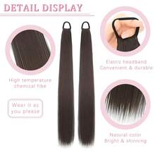 18 英寸万圣节日常马尾辫发圈和合成纤维假发马尾辫 - 适合日常佩戴 - 彩色 - 查看 7