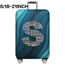 弹性行李箱套旅行箱套，带文字字母印花，适用于 18 至 32 英寸行李保护套，适用于户外旅行商务时尚图形图案，适用于男女旅行配件涤纶行李箱学生返校用品袋，适用于学校配件，行李保护器返校用品大学宿舍学生必备品，适用于男士女士假期旅行必备品户外包，适用于学校配件 - 藍色 - 查看 42