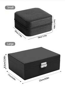 صندوق مجوهرات ذو طبقتين سعة كبيرة، صندوق تخزين مجوهرات محمول، صندوق مجوهرات للزينة، صندوق مجوهرات هدية من الجلد، حاوية عرض فاخرة للتخزين، صندوق مجوهرات متعدد الوظائف من جلد البولي يوريثان مع قفل لساعة، صندوق تخزين، صندوق تخزين خاتم وأقراط وقلادة، صندوق تخزين مجوهرات منزلي، صندوق منظم مجوهرات