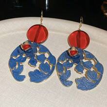 Cercei asortați în stil chinezesc vintage, cercei emailați, cercei noi la modă, potriviți pentru purtarea zilnică a femeilor