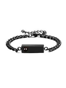 Pulsera de proyección de foto personalizada, pulsera de eslabón cubano de acero inoxidable con nombre personalizado, regalo de pareja para el Día de San Valentín - Multicolor - Ver 9