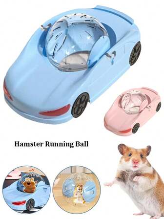 Interactive Hamster Toy Hamster Running Ball Durable PP Hamster Fitness Wheel Transparent Small Pet Running Wheel Solid Structure Hamster Accessories Perfect For Hamsters And Small Pets Blue And Pink