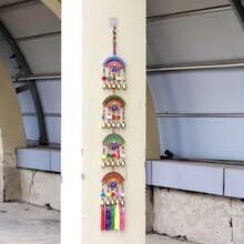 20 pezzi Campanelli lunghi a doppia faccia, pannello in legno dipinto a 4 strati, decorazione per giardino, terrazza, portico, regalo per Natale e festival, decorazione da esterno