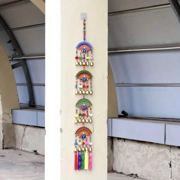 20 pezzi Campanelli lunghi a doppia faccia, pannello in legno dipinto a 4 strati, decorazione per giardino, terrazza, portico, regalo per Natale e festival, decorazione da esterno