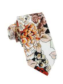 ZLQ&GOU 1pc Cotton Ditsy Floral Necktie, 6.5cm Blue & Green Ditsy Floral Men's Tie, Suitable For Casual Occasions