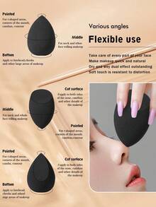 46件套专业及新手友好型旅行化妆套装：25支超柔软优质合成纤维刷（粉底刷/散粉刷/腮红刷/高光刷/眼影刷/眼线刷）+ 6个非乳胶双用途美妆蛋 + 6个天鹅绒三角粉扑 + 3个迷你晕染海绵 + 实用硅胶刷具清洁碗 + 防水大容量拉链化妆包 - 黑色 - 查看 11