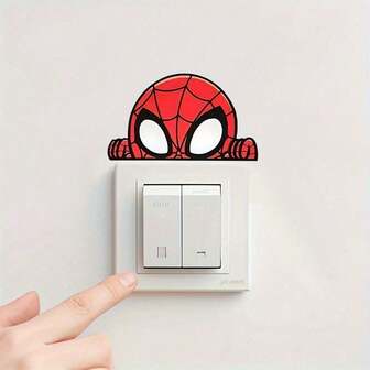  1 st Marvel väggklistermärke, 1 st Spider-Man-tema väggklistermärke, modern stil, lämplig för sovrum, vardagsrum, badrum, kök, strömbrytardekoration inomhus och utomhus, perfekt för högtider och födelsedagspresenter