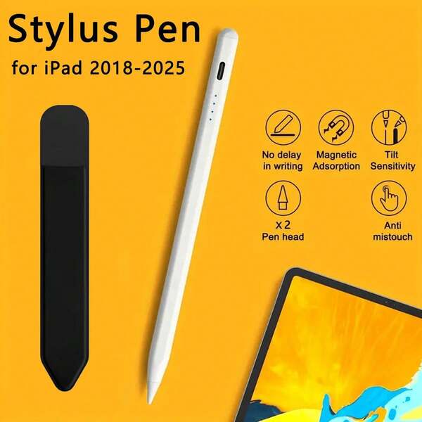 Lápiz stylus compatible con iPad Apple: carga rápida compatible con Apple Pencil, con rechazo de palma y sensibilidad a la inclinación - Lápiz compatible con iPad 10/9/8/7/6, compatible con iPad Pro 12.9"/11"/13" M4, compatible con iPad Mini 6/5, compatible con iPad Air 5/4/3/11"-13" M2 [Sensibilidad a la inclinación y rechazo de palma] Regalo para madre, familia, amigos, niños, cumpleaños, festivos y teléfono