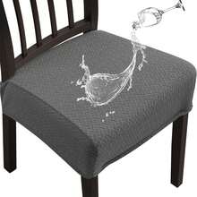 Fundas para Sillas de Comedor 4 Piezas, Cubre Sillas Comedor Impermeable, Transpirable yíbles, Elasticas y Lavables, Funda Asiento Silla Comedor para Restaurante, Hotel, Ceremonia, Banquete-Gris OGTF - gris - Ver 1