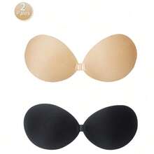 2pairs Invisible Bra Reusable Strapless Front Clasp Invisible Nipple Patches Women Backless Strapless Bra Seamless Self-Adhesive Silicone Nipple Cover Boob Pads Sticker Wedding Dress Lingerie Big Breasts And Small Breasts Are Suitable For No Stuffy Skin And No Curling. - Multicolor - View 18