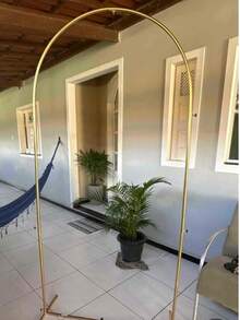 Iron Roman Arch Stand – 2m High X 1m Wide | Ideal For Party And Birthday Decorations - Gold - View 1