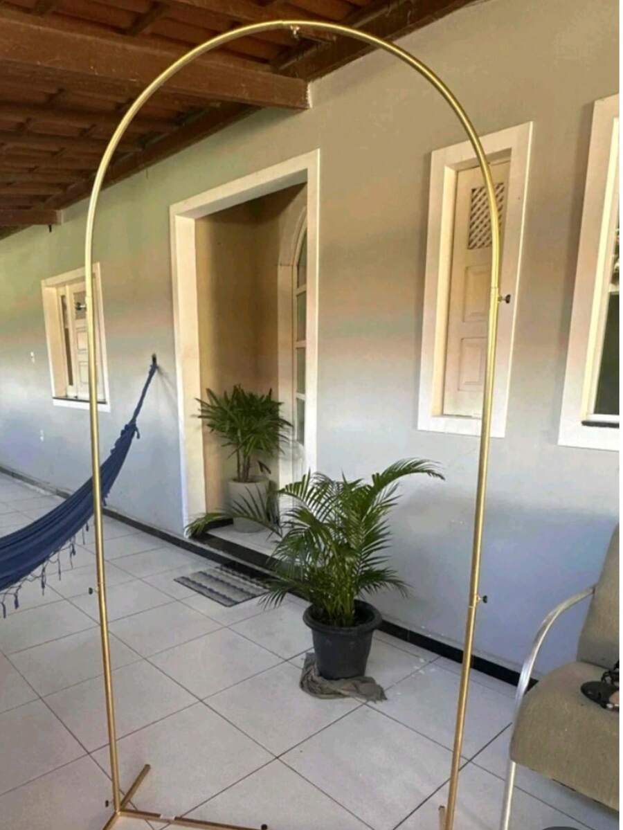 Iron Roman Arch Stand – 2m High X 1m Wide | Ideal For Party And Birthday Decorations - Gold - View 1