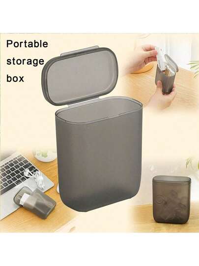 1 Portable Cable TV Storage Box - Perfect For Storing Chargers, Headphones, Coins, Lipsticks And Jewelry, Mobile Phone Data Cable Storage Box, Headphone Charger Storage Box, Covered Drawer Jewelry And Miscellaneous Storage Box