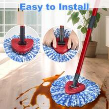Mop Heads Replacement For Ocedar, Mop Replace Head For Ocedar EasyWring 1 Tank, Microfiber Spin Mop Refills, Include 5 Spin Mop Replacement Head Deep Cleaning Machine Washable With 2 Scrubber Mop Head - 3個拖把頭和2個擦洗器 - 查看 4