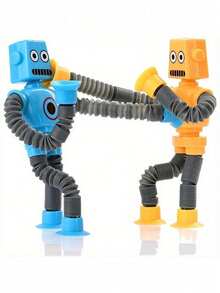 لعبة روبوت أنبوب قابل للتحويل مع كوب شفط، لعبة روبوت كرتونية قابلة للتحويل، هدية لحفلات المناسبات، مناسبة لديكور عيد الهالوين، ، عيد الميلاد، عيد الفصح، هدايا وإمدادات حفلات عيد الهالوين وعيد الميلاد - متعدد الألوان - مشاهدة 8