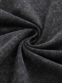 Double Sided Washed Printing Modelo UFO Cowboy Graphic Water Washed T-Shirts, Round Short Sleeved Tees, Summer Street T-Shirts, Holiday Gifts - màu đen - Xem 3