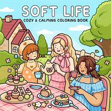 成人涂色冥想，沉浸于舒缓的生活方式，营造温馨氛围和柔和色调，打造花园茶会，逃离现实，迎接新学期。文具、绘画、圣诞节