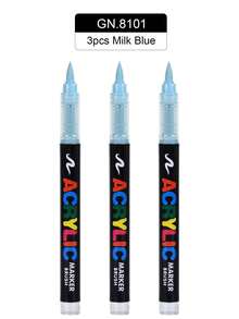 GuangNa Bộ 2/3/4/24 bút dạ acrylic đầu thẳng, đầu mềm, màu bền, mực dễ pha trộn. Thích hợp cho vẽ trên vải bố, đá, gỗ, thủy tinh, gốm sứ, vải và các dự án DIY. - Nhiều màu - Xem 11