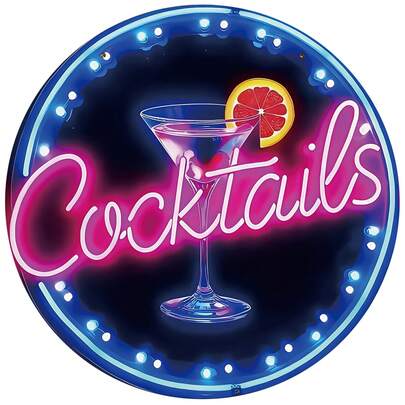 2D Flat Decorative Plaque And Sign, 1pc Vintage Iron Decorative Plaque, Round Wall Art, Suitable For Room, Bar, Cafe, Beach House, Backyard, Art Space, Ideal Gift