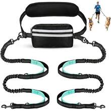 Hands-Free Dog Leash, 2-In-1 Pet Leash With Waist Pouch, Reflective Dog Walking Leash - Multicolor - View 7