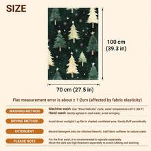 1pc Green Christmas Tree Pattern Fleece Blanket, Single-Sided Printed Flannel Blanket, Suitable For Holidays, Birthdays, Sofa And Home Decor