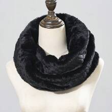 1件时尚毛绒交叉领保暖衫，冬季连衣裙适用 - 彩色 - 查看 3