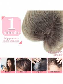 Flequillo postizo para cabello, extensión de cabello de 18 pulgadas con cobertura 360° 3D para mujeres con cabello ralo (Ombré marrón a rubio) - Multicolor - Ver 10