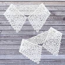Elegant White Hollowed-Out Floral Lace Collar - DIY Dress & Shirt Decoration, Delicate Long Lace Accessory For Dresses, Blouses, Jackets - Versatile Fashion Embellishment, Laces For Clothes, Blouse Decoration, Intricate Pattern, Fine Craftsmanship, Vintage Style Lovers