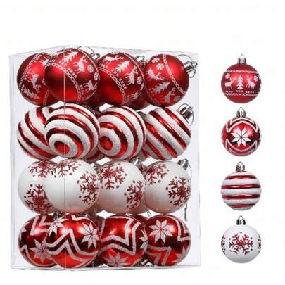12 bolas de Natal com glitter, enfeites de Natal em espiral com flocos de neve vermelhos e brancos, bolas penduradas com glitter, para decoração de árvores de Natal, festas de fim de ano e celebrações ao ar livre, presentes de Natal clássicos e decoração para casa, decorações de ano novo, presentes de Natal, crie uma atmosfera festiva, decoração de casa, decoração de Natal, decoração de quarto