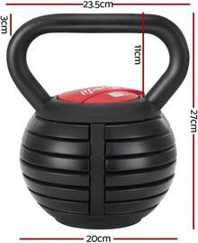 Everfit 18kg Adjustable Kettlebell Set Portable Kettle Bell Weight Dumbbells - 1 - View 3