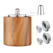Moulin à sel et poivre en bois d'acacia, meulage en céramique durable, moulins à poivre classiques à secousse manuelle pour la cuisine, broyeur polyvalent avec poignée, moulin à épices réglable manuellement pour la cenelle, le poivre, le sel de mer, le poivre noir, les épices, ustensile de cuisine