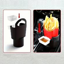 Portable 7.09-Inch X 4.13-Inch Versatile Potato And Sauce Rack With Convenient Sauce Container - Ideal For All Seasons, Perfect For Car Cup Holders, Outdoor Picnics, And Family Gatherings - Durable Plastic Design For Long-Lasting Use, Effortlessly Organize Your Snacks And Sauces, Enhance Your Dining Experience With This Must-Have Food Rack, Perfect For Road Trips, BBQs, And Everyday Meals, Elevate Your Food Presentation And Enjoyment With This Functional Kitchen Accessory. - Multicolor - View 2