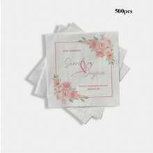 20-500 pièces Serviettes de mariage personnalisées, serviettes de cocktail en papier personnalisées avec motifs floraux, serviettes jetables blanches à 3 épaisseurs pour bar, enterrement de vie de jeune fille, fiançailles, anniversaire, mariage, baptême, inoffensives à utiliser et toucher, idéales pour les décorations de fête et la décoration de mariage, serviettes de fête personnalisées, Poetcore, Amour éternel, BridalCore - Blanc - Voir 10