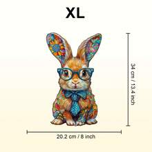 1pc Colored Bunny Wooden Puzzle, Asymmetrical Animal Shape Wooden Jigsaw Puzzle Toy, Unique Party Game Gift, Decorative Art Puzzle, Tabletop Magic Puzzle, Creative Children's Educational Puzzle, Holiday Gift, Adult Wooden Puzzle, Christmas Gift, Back To School Gift, Birthday Gift (2D Puzzle) - Multicolor - View 10