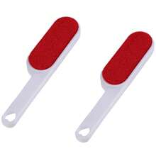 1-Piece Handheld Double-Sided Static Brush - For Cleaning Lint, Dust & Hair From Clothes, Carpets & Sofas | Ergonomic Design | Red & White Fabric