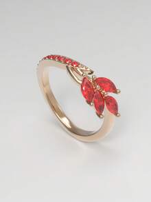 1 pieza Anillo clásico enchapado en oro con incrustaciones de perla, adecuado como regalo de joyería para aniversario de boda para mujeres