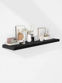 1pc No Drill One-Shelf Wall Mounted Floating Shelf For Books, Plants, Decor, Dorm Room Wall Hanging Storage Rack