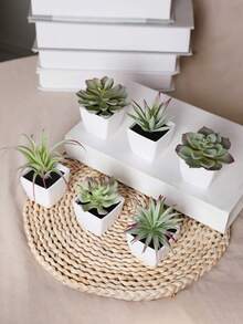 1 Stück/6 Stücke Simulierte kleine Sukkulenten Topfpflanzen, geeignet für die Dekoration in Wohnzimmern, Badezimmern, Büros, zu Thanksgiving, Erntedankfest, Weihnachten sowie auf Partytischen in Gärten und Versammlungen.