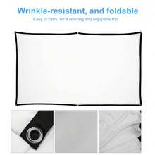 YJMOYE YJMOYE Projektionsleinwand 72/100/120/150 Zoll, 16:9 4K Verhältnis, hochdichte, tragbare, faltbare, knitterfreie Projektionswand für Heimkino-Projektoren, einfache Installation