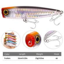HENGJIA 1pc 11cm 23g Floating Surface Lure, Artificial Bait For Bass Fishing, Fishing Accessory - Multicolor - View 3