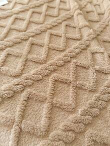 1 件米色波西米亚风格毛毯，塔夫绸提花仿羊羔绒毛毯，柔软轻盈，温暖透气，可用作床罩或披肩，适合客厅、卧室、宿舍、家具装饰，所有季节，小尺寸可用作沙滩巾 - 咖啡棕 - 查看 6