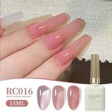 XEIJAYI 1pc 15ml Jelly Crystal Gel Nail Polish Translucent With Sheer Ice Clear Effect - Soak Off UV/LED - Perfect For DIY Manicures - 粉色 - 查看 6
