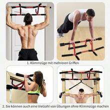 Moorstdel Klimmzugstange tür Türrahmen NoPunch Pull Up Bar mit mehreren Winkel Griff Unterstützung TürrahmenKeil zu verhindern dass Reckstange Indoor aus fallen Mehr für Home Fitness - NegroRojo - Ver 3