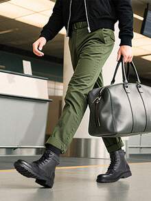 Men's Dress Oxford Fashion And Comfort Ankle Lace Up Casual Business Derby Black Boots For Business Trips And Outdoor Activities - 黑色 - 查看 8