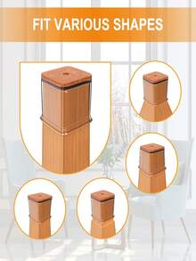 4/16/36 件方形椅腿地板保护垫，硬木地板家具垫，椅腿家具滑块，椅子矩形地板保护垫，硅胶椅腿盖，保护地板和桌腿，防刮降噪（浅棕色） - 淺棕色 - 查看 2