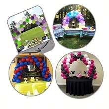 圆形气球拱门套件支架，蝴蝶结气球圈塑料花环气球支架，婚礼生日派对装饰新娘送礼会周年纪念用品 - 彩色 - 查看 4