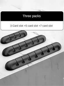 7/5/3 Slots Cable Clips - Cord Organizer, Cable Management, Cable Organizer Clips Cord Holder, Cable Organizer Cord Holder For Desk, Charging Cable Holder Cord Clips, Nightstand Cord Organizer Cable Management Wire Clip,Self Adhesive Cable Management For USB Cable/Power Cord/Wire, Car And Desk, Home And Office, Charging Accessory Cables, Mouse Cable, PC- Rubber Adhesive Cord Hooks Fit Home, Cubicle, Car, Desk Accessories - Multicolor - View 12